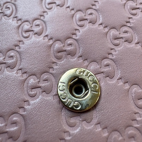 Gucci Pink GG Guccissima Leather Tri Fold Wallet Certificate of Authenticity - Picture 13 of 14